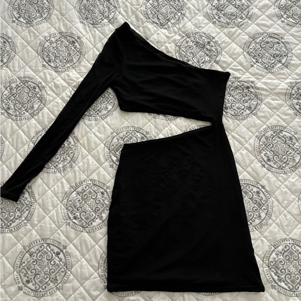 Beginning Boutique One Sleeve Mini Dress